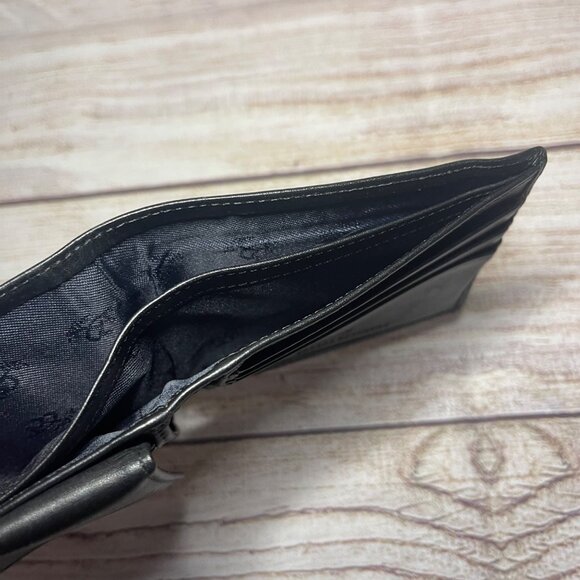 Brooks Brothers Black Genuine Leather Bifold Money Card Case Wallet - Picture 4 of 4